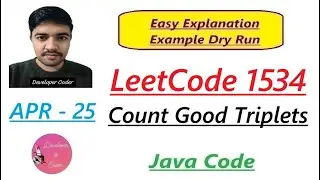 Count Good Triplets | LeetCode 1534 | Java Code | Developer Coder