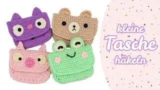 Kleine Tasche häkeln 🐸 | Accessoires | Häkelanleitung by justMiko