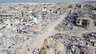 Aerial shots of southern Gaza's Tel al-Sultan neighborhood | AFP