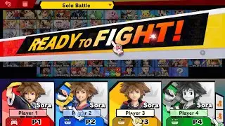 Sora Smash Bros Ultimate Gameplay 4-Player Smash Co-Op