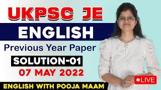 UKPSC JE English Previous Year paper Solution 2022 Part-01 | UKPSC JE Re-Exam | ukpsc je english