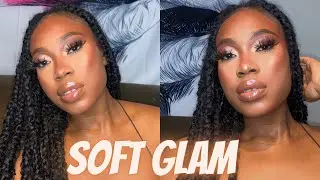 Simple Soft glam makeup tutorial dark skin drugstore(Beginner friendly)