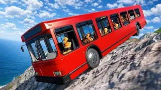 School Bus on the Most Dangerous Cliff Road 😱 | BeamNG.drive #71