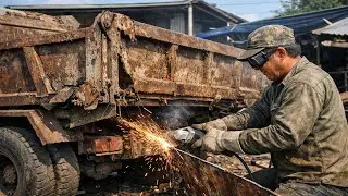 Cutting Apart a Rusted Dump Truck Bed &ndash; Full Restoration Begins!