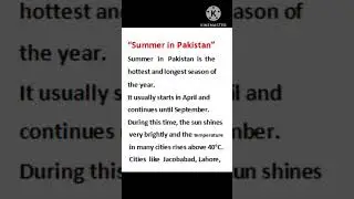 How extreme heat affects Pakistan summers essay #essay #education