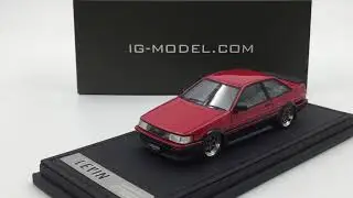 IG Model 1:43 Toyota Corolla Levin (AE86) 2Door GT Apex Red/Black (RA-Wheel) IG0467