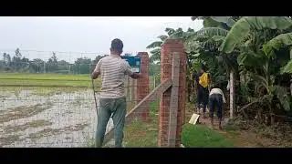 Knotted france fencing with hand made RCC pole grouting