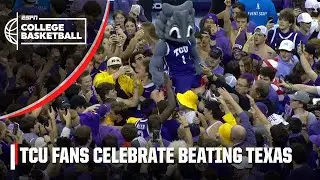 TCU fans storm the court after beating Texas | ESPN College Basketball