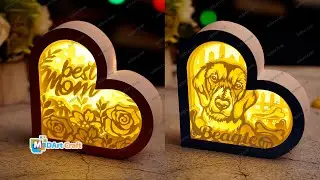 How To Make Heart Shadow Box for DIY Gift Mother's Day, Fairy Lightbox, Beagle Dog Lover