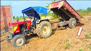 Eicher 242 tractor is going to apply cow dung manure in the fields after a long time.