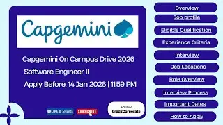 Capgemini On Campus Drive 2026 | Software Engineer Hiring | CTC ₹7.5 LPA | 2026 Batch
