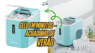 M&aacute;quina de Gelo Port&aacute;til Azul Tiffany YESOP &ndash; At&eacute; 12kg por Dia | Achadinho de Ver&atilde;o