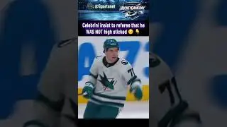 #Sharks #Celebrini insist to ref that he WASN&rsquo;T high sticked #NHL #Hockey #foryou #fyp #oilers