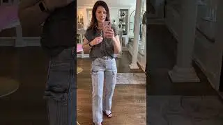 Summer Style: Cargo Straight Leg Jeans and Acid Wash Lightweight Denim Shirt Try-on! #fashionstyle