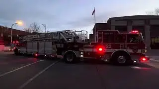 Evanston Fire Dept Tiller Truck 22 and Engine 22 Responding AFA