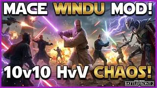 Мейс Винду! ГЕРОЙ ПРОТИВ ЗЛОДЕЯ! Битва 20 игроков! Моды для Star Wars Battlefront 2!