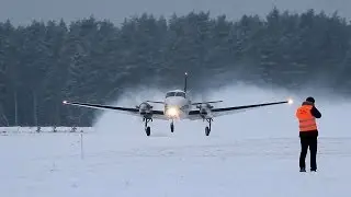 Zimowy start Beehcraft C90 King Air SP-MMS | Olsztyn-Dajtki EPOD