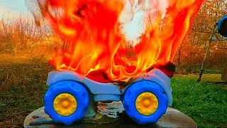 Massive Toy Truck Meltdown! Huge Spectacular Flames Epic Fire Experiment
