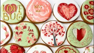 11 EASY CIRCLE VALENTINE`S DAY COOKIES 💕~ Satisfying Cookie Decorating Video