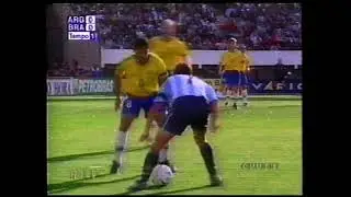 ARGENTINA 2x0 BRASIL - Amistoso em 04/09/1999 (Gol de Ver&oacute;n) - Band