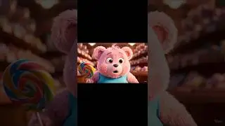 🐻🍬 Cute Pink Bear Gets a Giant Lollipop and Runs Away! | Funny Animation Short
