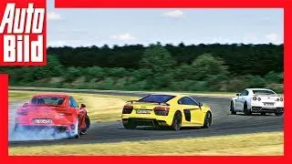 GTR Track Edition vs Turbo S & R8 plus (2017) - Nissan vs Porsche vs Audi