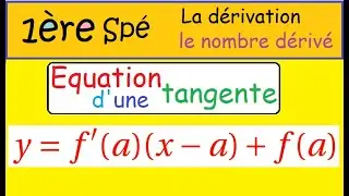 Première Spé maths- Nombre dérivé- Équation d'une tangente- COURS et démonstration