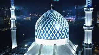 MALAYSIAS MOST BEAUTIFUL MOSQUE: A Cinematic Night Flight of Blue Mosque [4K]