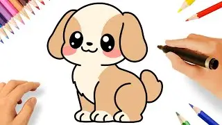 HOW TO DRAW A PUPPY DOG KAWAII EASY 🐶❤️