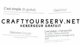 CraftYourServ - PRESENTATION Hébergeur Minecraft GRATUIT