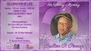 In Loving Memory of Carlton P. Pinney | 9:30am - January 17, 2026 | Gingerland Methodist Church