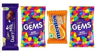Dairy Milk против Gems против Mentos против Gems