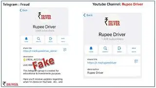 Rupee Driver Alert Fake group in Telegram | Fake Alert | Fraud groups in Social media | Be careful