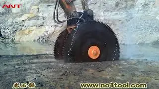 11.ANT excavator saw cutting rocks in Jining