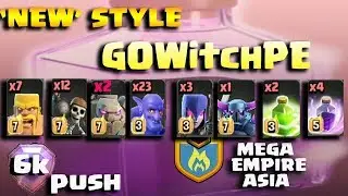 6k Push Attack Strategy Of (Mega Empire Asia) - 2 GOLEM+ 3 WITCH+ 1 PEKKA+ 23 BOWLER = AWESOME META