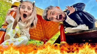 Elif ile Parkta Yerde Lav Var Oyunu Oynadık | The Floor is Lava