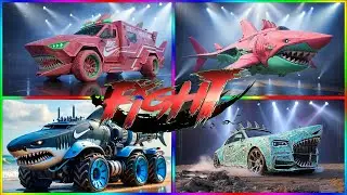 MEGA SHARK TRUCK ⚡ SPIKE BEAST CAR ⚡ FLYING SHARK JET ⚡ SHARK AMBULANCE TilesHopEdmRush! #tileshop