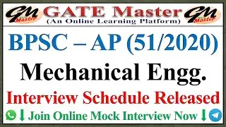 BPSC-AP Mechanical Engineering Interview Schedule Released | Join Online Mock Interview | GATEMaster