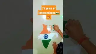 Rangoli of flag color Map🇮🇳💛☺️