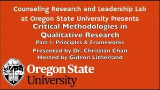 Critical Methodologies in Qualitative Research Part 1 with Dr. Christian Chan