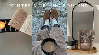 7am winter morning routine | cozy, reading, snowy morning, slow productive morning 
