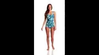Maxine Florida Keys Shirred Front Girl Leg One Piece Swimsuit | SwimOutlet.com