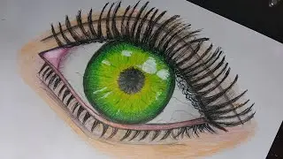 Learn How to draw Realistic Eyes with colored pencils/ Easy tutorial #wowart #colorpencildrawing