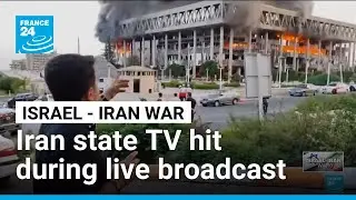 Israel bombs Iranian state TV during live broadcast &bull; FRANCE 24 English