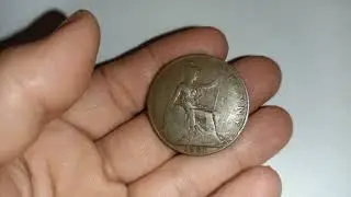 1921 one penny coin value great Britain UK old coin collection