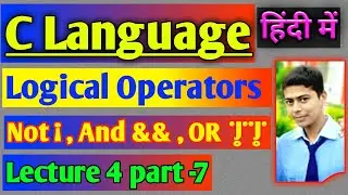 Logical Operators In c || different types of operators in c.