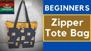 DIY Zipper Tote Bag How To Make Tote bag with Zipper | Tote bag Tutorial |Tote bag sewing beginners