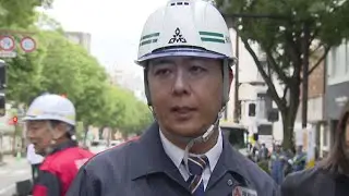 福岡市長「明日の通勤時間までに復旧させることを目標に･･･」福岡市中心部で道路陥没･通行止め　11日朝5時の通行再開目指す