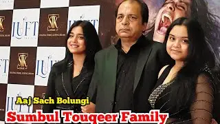 Sumbul Touqeer Khan with Papa Touqeer And Sister Twinning In Black for Aaj Sach Bolungi Launch 
