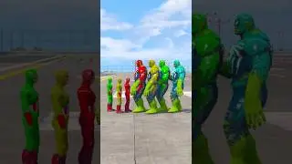 RANDOM MCU  IRONMAN VS RADOM MCU SPIDERMAN+HULK TEAM BATTLE MATCH who is most POWERFUL#50#GTA5